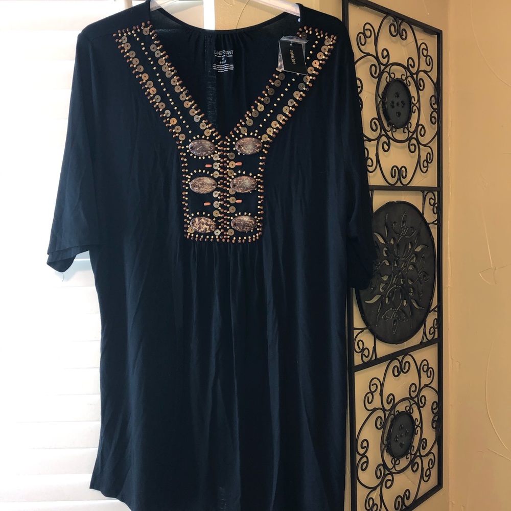 Lane Bryant | Stone work/beaded blouse
